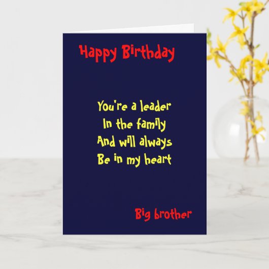 Big Bruder Birthday Karte (Gelbe Blume)