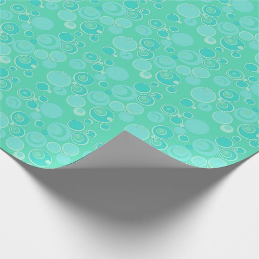 Big Bubblegble Blasen Überall Aquamarin vielen Dan Geschenkpapier (Ecke)