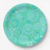 Big Bubblegble Blasen Überall Aquamarin vielen Dan Pappteller (Vorderseite)