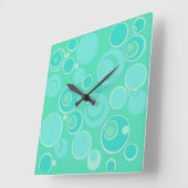 Big Bubblegble Blasen Überall Aquamarin vielen Dan Quadratische Wanduhr (Winkel)