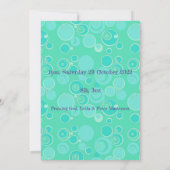 Big Bubblegum Blasen Überall Aquamarine Geburt Ankündigung (Rückseite)