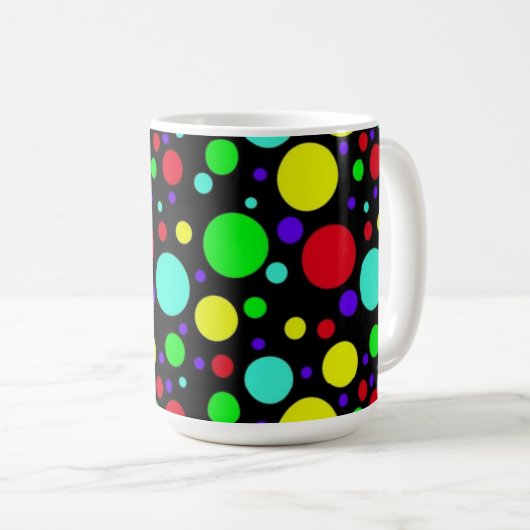 Big Bubbles Black Tasse (11oz, 15oz) (VorderseiteRechts)
