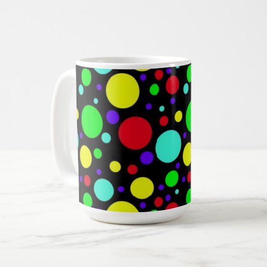 Big Bubbles Black Tasse (11oz, 15oz) (Vorderseite Links)