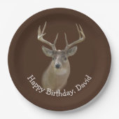 Big Buck Deer Birthday Pappteller (Vorderseite)