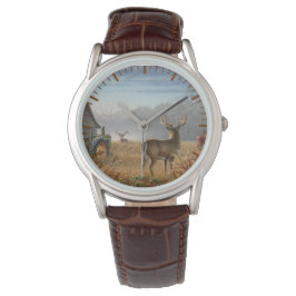 Big Buck Deer Showdown auf dem Bauernhof Armbanduhr