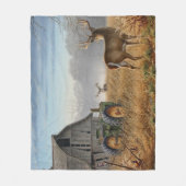 Big Buck Deer Showdown auf dem Bauernhof Fleecedecke (Vorderseite)