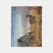 Big Buck Deer Showdown auf dem Bauernhof Fleecedecke (Vorderseite)
