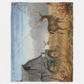 Big Buck Deer Showdown auf dem Bauernhof Fleecedecke (Vorderseite)