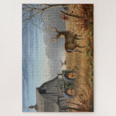 Big Buck Deer Showdown auf dem Bauernhof Puzzle (Vertikal)