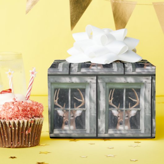 Big Buck Deh im Fenster Geschenkpapier (Geburtstagsparty)