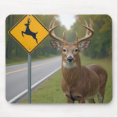 Big Buck Posing durch Hirsch-Kreuz-Zeichen Mousepad (Vorne)