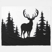 Big Buck unter Pine Tree Vector Fleecedecke (Vorderseite (Horizontal))