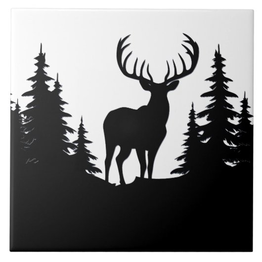 Big Buck unter Pine Tree Vector Fliese (Vorderseite)