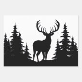 Big Buck unter Pine Tree Vector Geschenkpapier Set (Vorderseite)