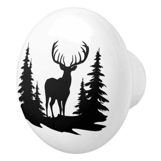 Big Buck unter Pine Tree Vector Keramikknauf (Rechts)