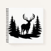 Big Buck unter Pine Tree Vector Notizblock (Vorderseite)