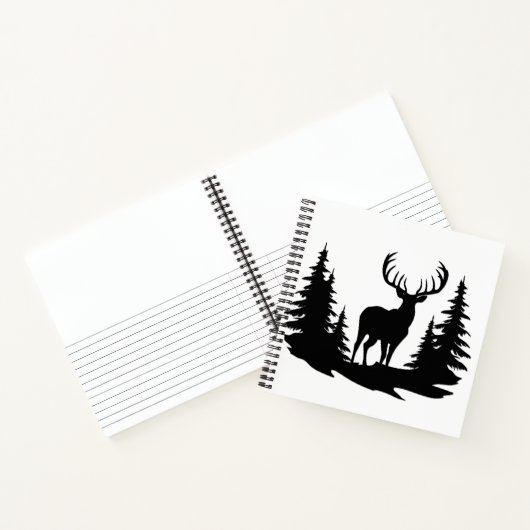 Big Buck unter Pine Tree Vector Notizblock (Innenseite)