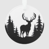 Big Buck unter Pine Tree Vector Ornament (Rückseite)