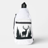 Big Buck unter Pine Trees Crossbody Bag (Vorderseite)