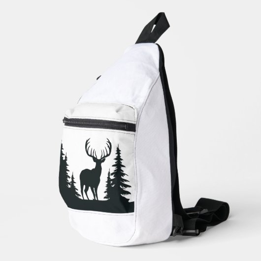 Big Buck unter Pine Trees Crossbody Bag (Rechte Ecke)