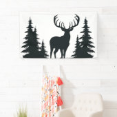 Big Buck unter Pine Trees Vector Banner (Insitu)