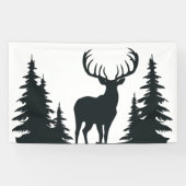 Big Buck unter Pine Trees Vector Banner (Horizontal)