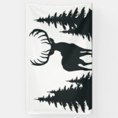 Big Buck unter Pine Trees Vector Banner (Vertikal)