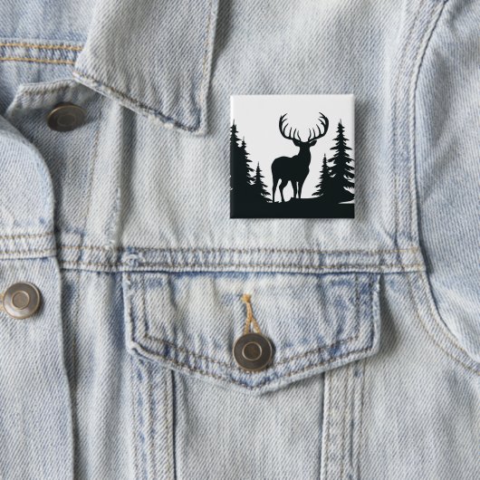 Big Buck unter Pine Trees Vector Button (Beispiel)