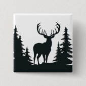 Big Buck unter Pine Trees Vector Button (Vorderseite)