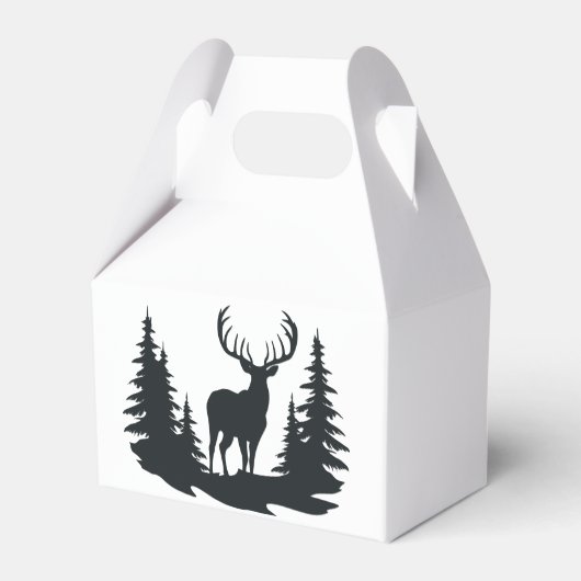 Big Buck unter Pine Trees Vector Geschenkschachtel (Vorderseite)