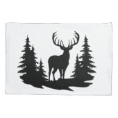 Big Buck unter Pine Trees Vector Kissenbezug (Rückseite)