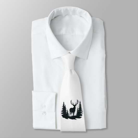 Big Buck unter Pine Trees Vector Krawatte (Gebunden)
