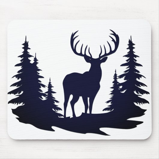Big Buck unter Pine Trees Vector Mousepad (Vorne)