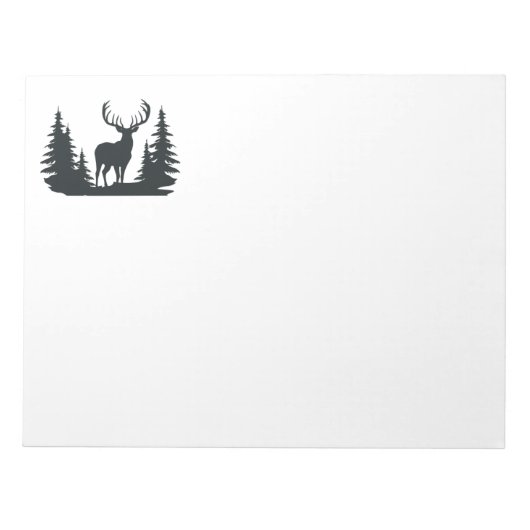 Big Buck unter Pine Trees Vector Notizblock (Vorderseite)