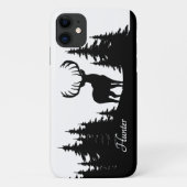 Big Buck unter Pine Trees Vector Persönlicher Name Case-Mate iPhone Hülle (Rückseite)