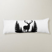 Big Buck unter Pine Trees Vector Seitenschläferkissen (Rückseite)