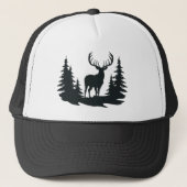 Big Buck unter Pine Trees Vector Truckerkappe (Vorderseite)