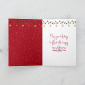 Big Buck Wearing a Glowing Christmas Wreath Karte (Innenseite)