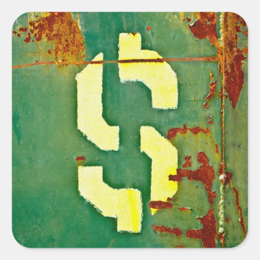 Big Bucks Quadratischer Aufkleber (Vorderseite)