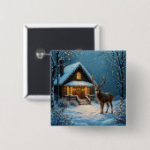 Big Buck's Snowy Christmas Visit Button (Vorne & Hinten)