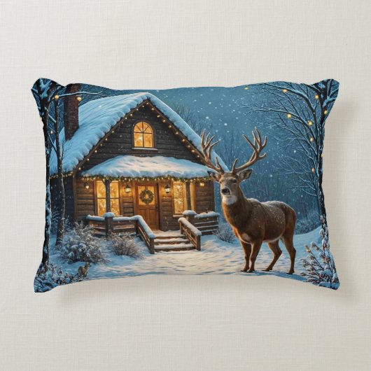  Big Buck's Snowy Christmas Visit Dekokissen (Vorderseite)