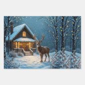  Big Buck's Snowy Christmas Visit Geschenkpapier Set (Vorderseite)