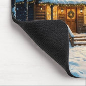 Big Buck's Snowy Christmas Visit Mousepad (Ecke)