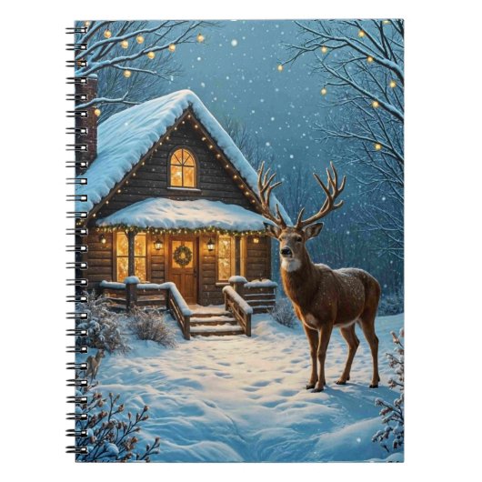 Big Buck's Snowy Christmas Visit Notizblock (Vorderseite)
