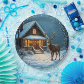  Big Buck's Snowy Christmas Visit Pappteller (Party)