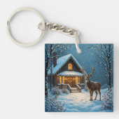  Big Buck's Snowy Christmas Visit Schlüsselanhänger (Vorderseite)
