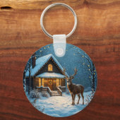 Big Buck's Snowy Christmas Visit Schlüsselanhänger (Rückseite)