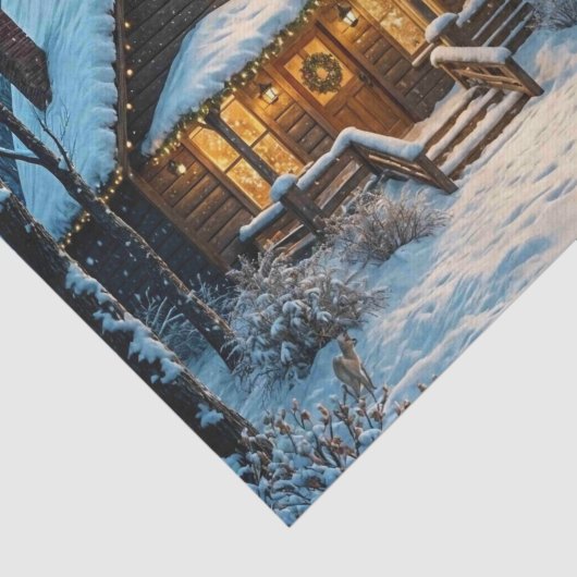 Big Buck's Snowy Christmas Visit Seidenpapier (Ausschnitt)