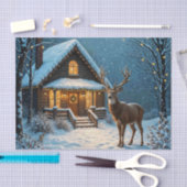  Big Buck's Snowy Christmas Visit Seidenpapier (Handwerk)