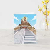 Big Buddha Ansicht Grußkarte Karte (Gelbe Blume)